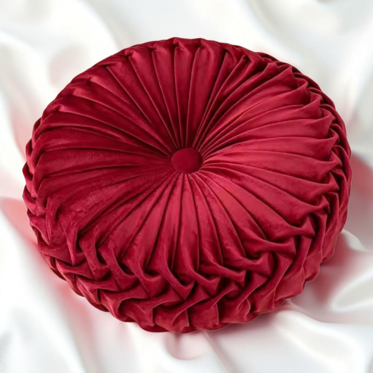 プリーツラウンドクッション pleated round cushion|北欧・韓国・海外インテリアに映える立体プリーツデザインクッション【VELLRINA】