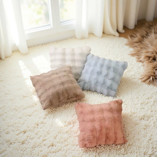 ソフトファー クッションカバー　soft fur cushion cover｜北欧・韓国・海外インテリアに馴染む、やわらかな起毛テクスチャーのクッションカバー【VELLRINA】