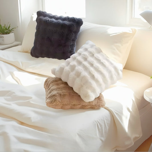 ソフトファー クッションカバー　soft fur cushion cover｜北欧・韓国・海外インテリアに馴染む、やわらかな起毛テクスチャーのクッションカバー【VELLRINA】