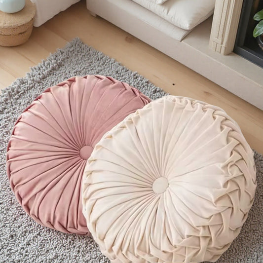 プリーツラウンドクッション　pleated round cushion｜北欧・韓国・海外インテリアに映える立体プリーツデザインクッション【VELLRINA】